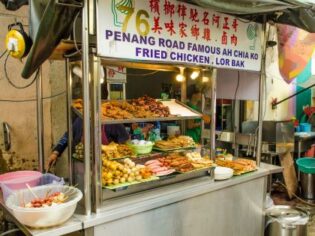 Hawker stall der sælger street food, Penang