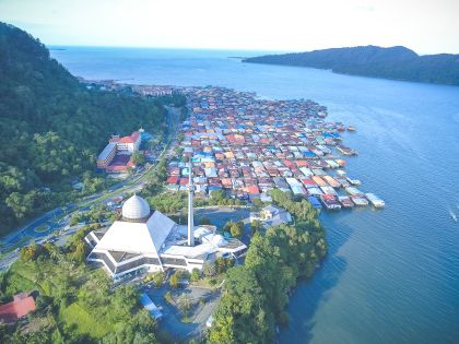 Sim Sim vandlandsby ved Sandakan