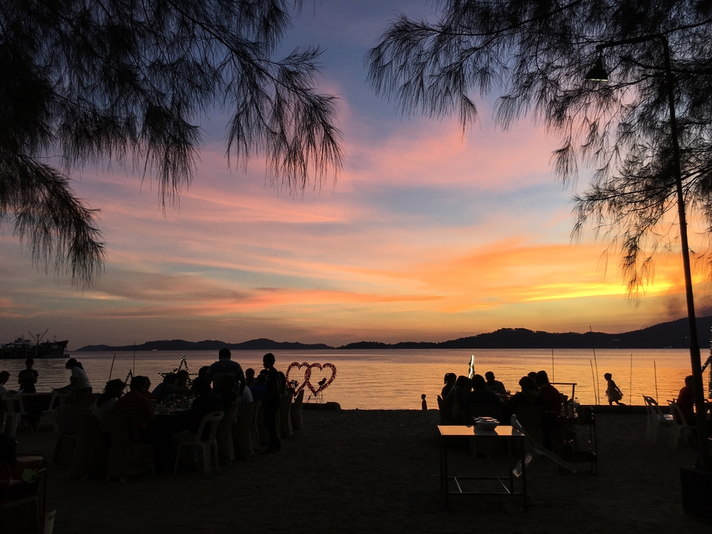 Soldnedgang ved Kota Kinabalu