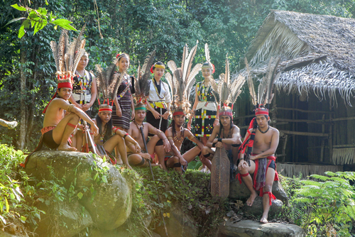 Multietnisk Stamme i Kota,Kinabalu,Malaysia, Sabah