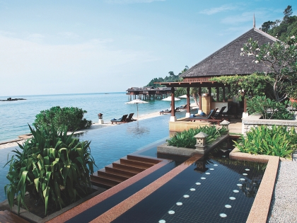 Infinity pool på Pangkor Laut Resort i Malaysia