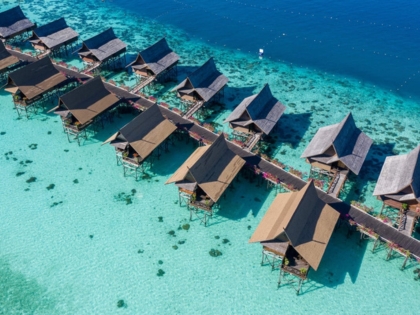 Luftfoto af Sipadan Kapalai Dive Resort i Semporna, Sabah, Malaysisk Borneo